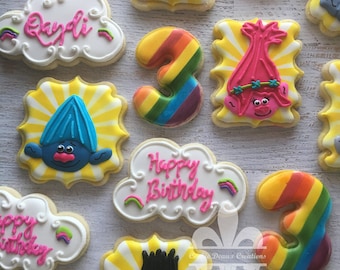 1 Dozen Trolls Cookies