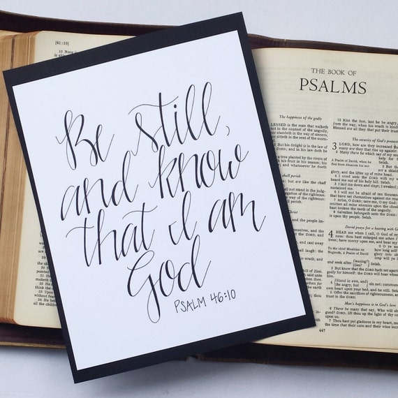 Bible Verse Calligraphy Wall Art Psalm 46:10 by TriStarLettering