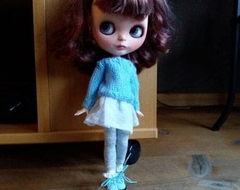 Light blue sweet sweater for Blythe 🍄💙