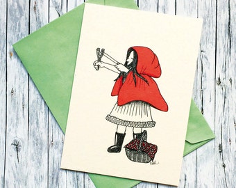 Girl power little Red Riding Hood with folding high velocity illustration print