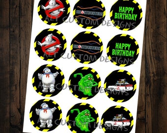 Ghostbusters Cupcake Toppers - printable - Ghostbuster Birthday Party - Ghostbuster Decorations