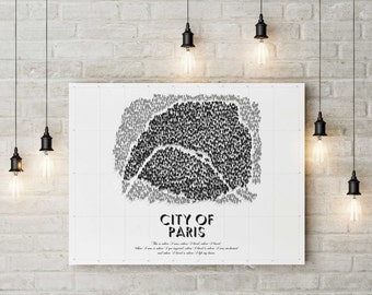 Affiche poster graphic design City travel retro illustration map Paris