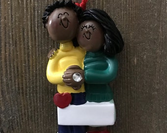 Personalized engagement Christmas ornament