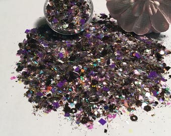 Glitter Holographic Slime Grape Squares Espresso Glitter White Spangle Gold Silver Tinsel Solvent Resistant Glitter Mix