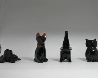 Obsidian small animal figurines