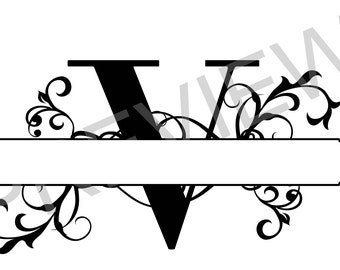 Monogram letter v | Etsy