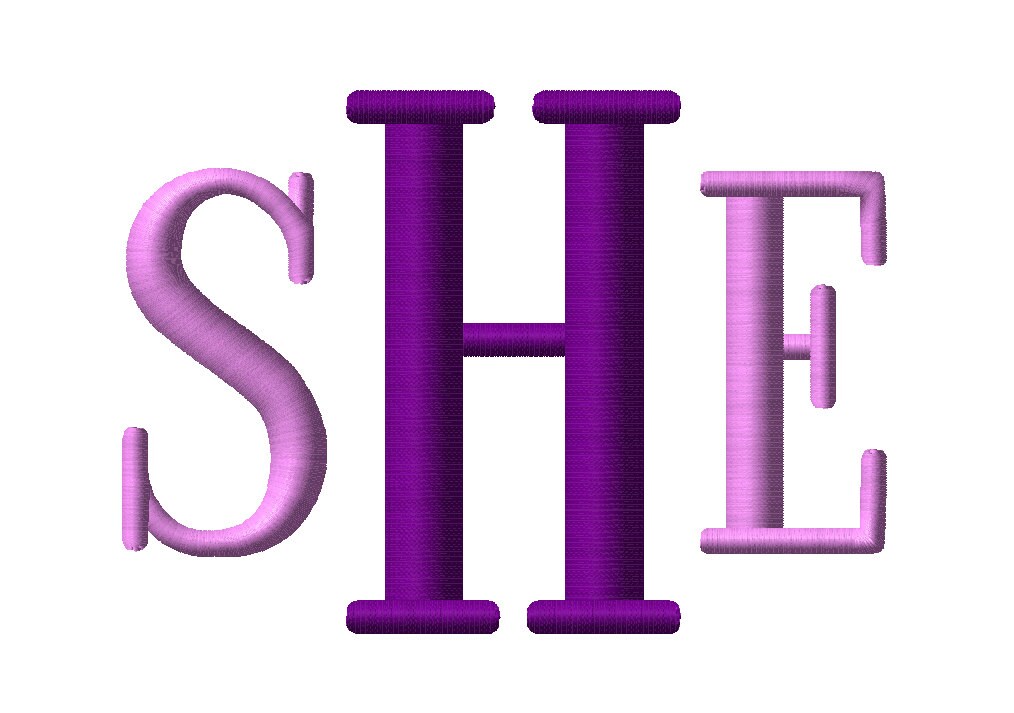 Roman Monogram Font 3 Sizes Embroidery Fonts BX Embroidery