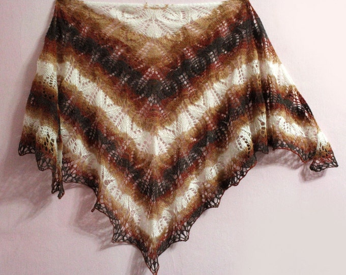 Knitted scarf shawl,knit shawl,wraps shawls,sandy-brown shawl, knitted scarf, shawl of wool, knit scarf-shawl, delicate shawl, crochet shawl