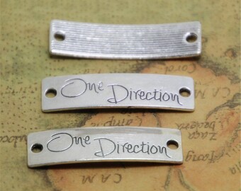 15PCS One Direction Charms silver tone One Direction Pendant/Connector 39x11mm ASD0429