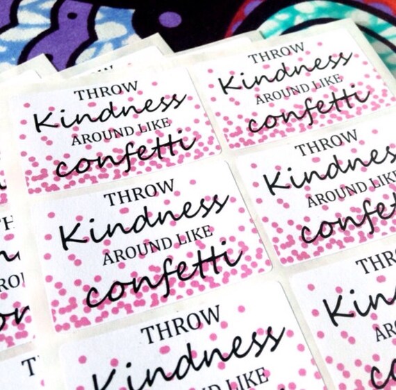 Spread kindness like confetti. 64 stickers. by Chillipaper on Etsy