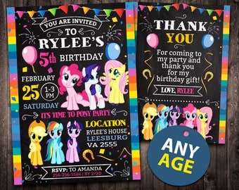 My Little Pony Invitation, My Little Pony Birthday Invitation, My Little Pony, My Little Pony Printable, My Little Pony Card