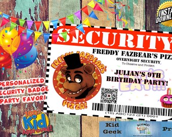 Five Nights at Freddy's FNAF Personalized Security Badge #2