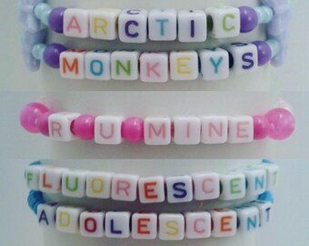 Arctic Monkeys Band Bracelet Set / Handmade / Alex Turner / R U Mine / AM / Indie Rock / Alternative / Vintage 90s / Kitsch / Jewelry