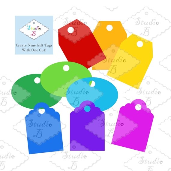 Download Gift Tag Template Set of 9 SVG Cutting Files