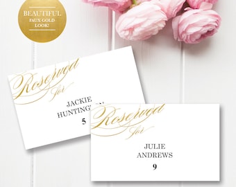 Printable Placecards Place cards WeddingGold Wedding Place