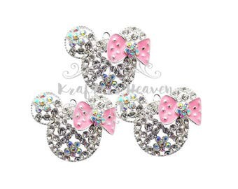 Minnie Mouse Rhinestone~Pearl Rhinestone~Pearls~Wedding Brooch Bouquet~Crystal Flowers~Crystals~Jewelry Supplies~DIY Supplies~DIY Headbands~