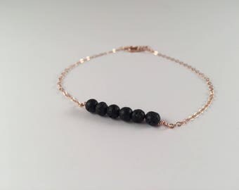 Dripping in Gold - Dainty diffuser bracelet, lava bead bracelet, diffuser bracelet, bead bracelet, dainty bracelet, diffuser jewelry