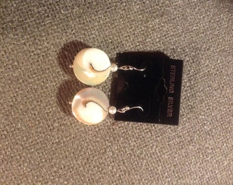 nautilus shell earrings with pearls