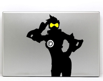Tracer Overwatch Decal Salute Stance for Macbook