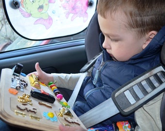 Travel busy board, Busy board for toddler, Activity board, Sensory board, Toy for travel, Montessori kid toy, Toy for autism, Gift 1st