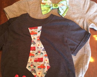 Boys bow tie and tie t shirts