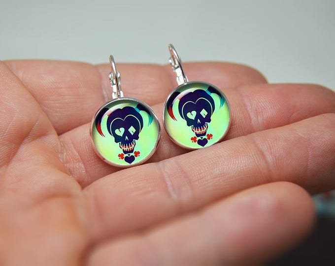 Harley Quinn Earrings, harley quinn jewelry, harley quinn cosplay, Suicide Squad