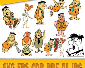 Disney SVG The Flintstones Clipart Disney Cut files svg eps cdr ai jpg pdf Collection 2