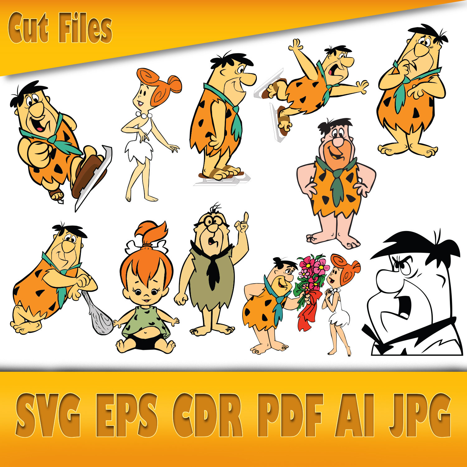 Download Disney SVG The Flintstones Clipart Disney Cut files svg eps