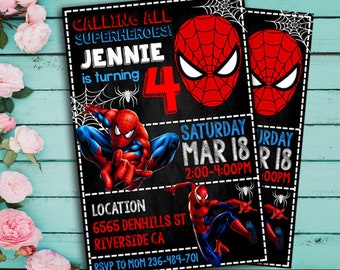 Items similar to Spiderman Birthday Party Invitation - Your Child's ...