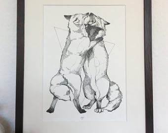 Original ink drawing - Foxtalk