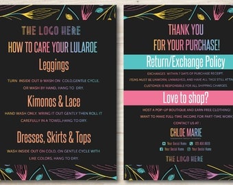Floral Chalkboard Care Card | Lula Business Cards | Chalkboard | Black Lula | Personalized