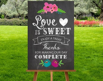 A4 Chalkboard Candy Sweet Cart Sign