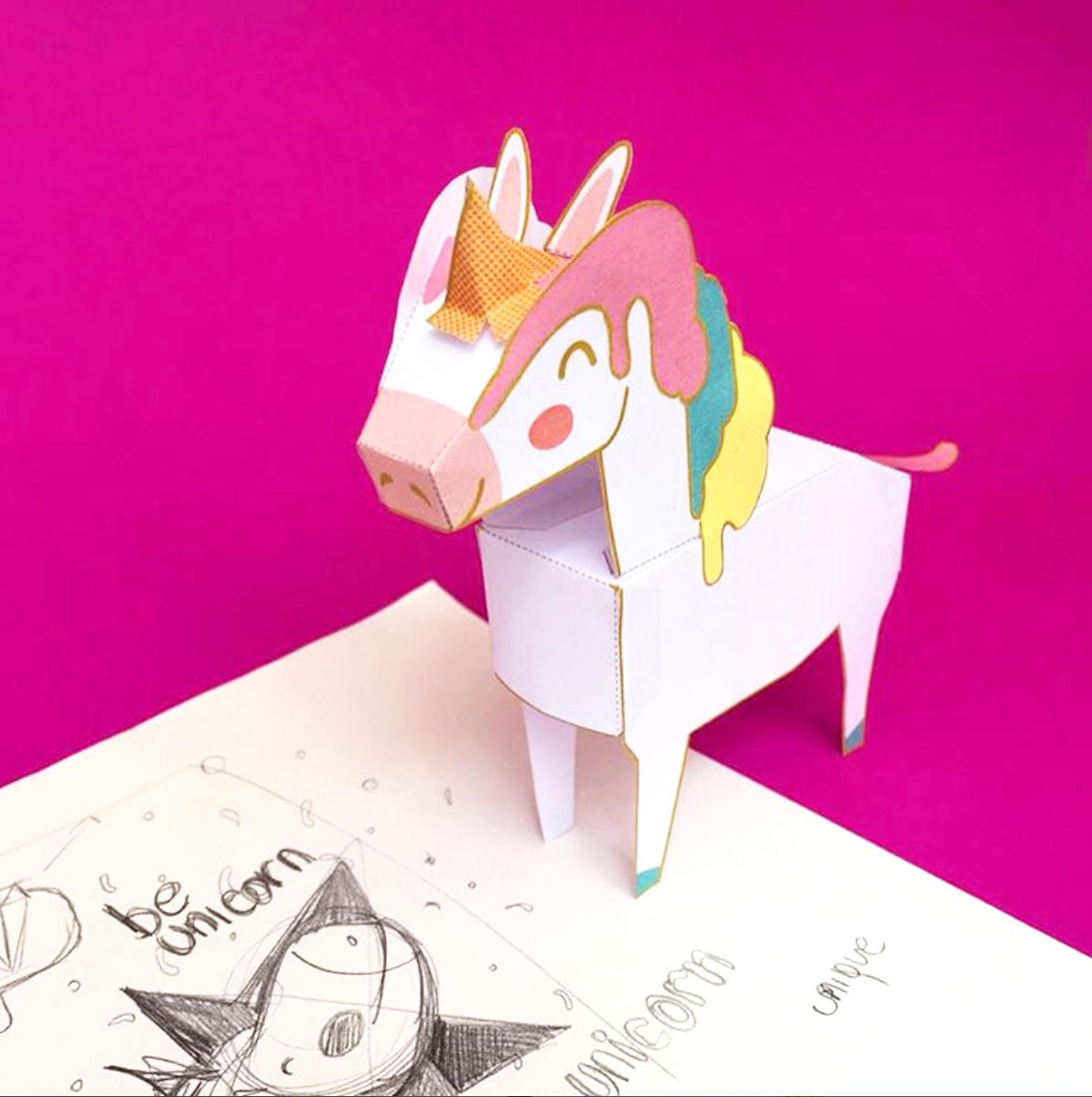 diy unicorn papercraft printable download diy party