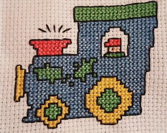 Train cross stitch | Etsy