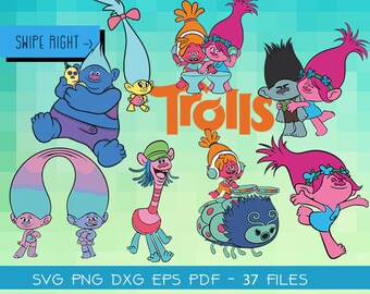 trolls inspired svg font trolls font trolls svg cut files