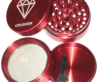 4 Piece Titanium Magnetic Coffee Spice Tobacco Herb Grinder Red