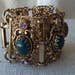 Large Ornate Mid Century Costume Panel Link Bracelet Needs TLC Massive Statement Piece