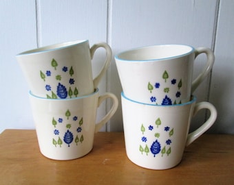 4 vintage Swiss Chalet mugs by Marcrest Stetson
