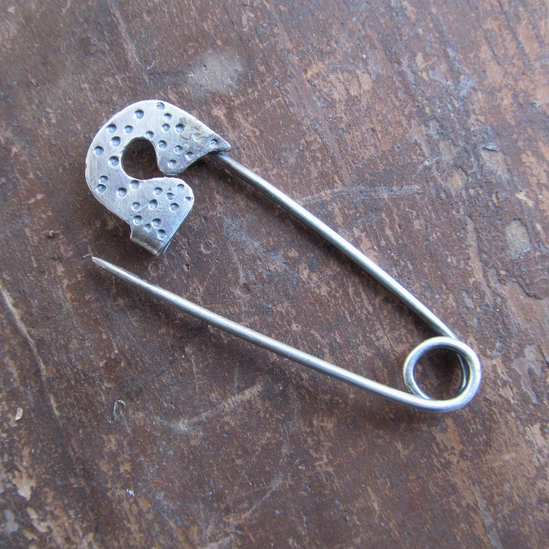Safety Pin Brooch Sterling Silver Safety Pin Safe With Me