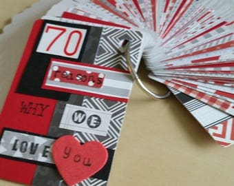xx reasons why we love you card album for birthday / great way to celebrate 16th, 21st, 30th, 40th, 50th, 60th, 70th birthday /made to order