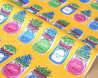 Japanese Fabric Mason Jar Terrarium - yellow - 50cm