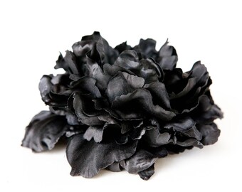 Large Peony in Black - 6 inches -- Silk Artificial Flower - ITEM 0918
