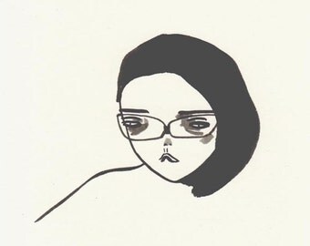 original art, painting, illustration, drawing, she saw things