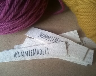 Organic Cotton Fabric Name Labels - Clothing Labels Made to Order - 30 Labels With One Line of Text