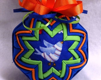 Quilted Ornament- Little Blue Bird