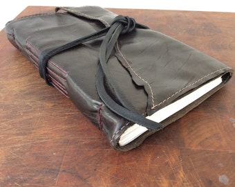 Reclaimed leather journals handcrafted in by bindingbee on Etsy