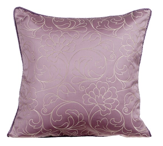 Purple Throw Pillows for Bed 16x16 Pillow Covers Silk Jacquard
