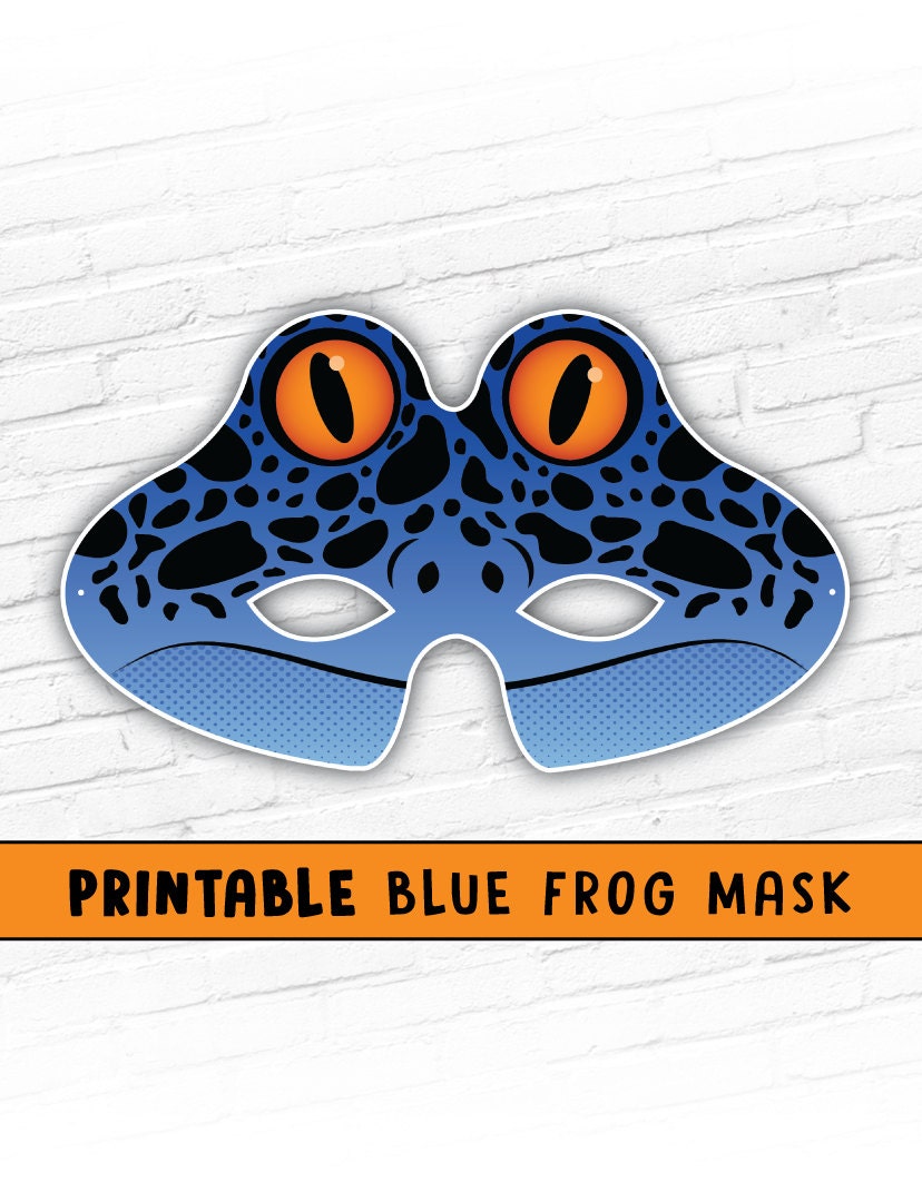 Blue Frog Printable Mask Poison Dart Frog Halloween Mask