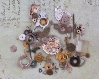 Vintage WATCH PARTS gears - Steampunk parts - L88 Listing is for all the watch parts seen in photos