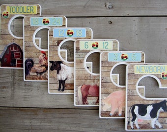 Custom Baby Closet Dividers Barnyard Nursery Country Nursery Clothes Organizers Baby Shower Gift Baby Boy by Mumsy Goose